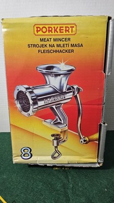 Porkert Cast Iron Manual Meat Grinder Size 8 High Quality Made in Czech open box
