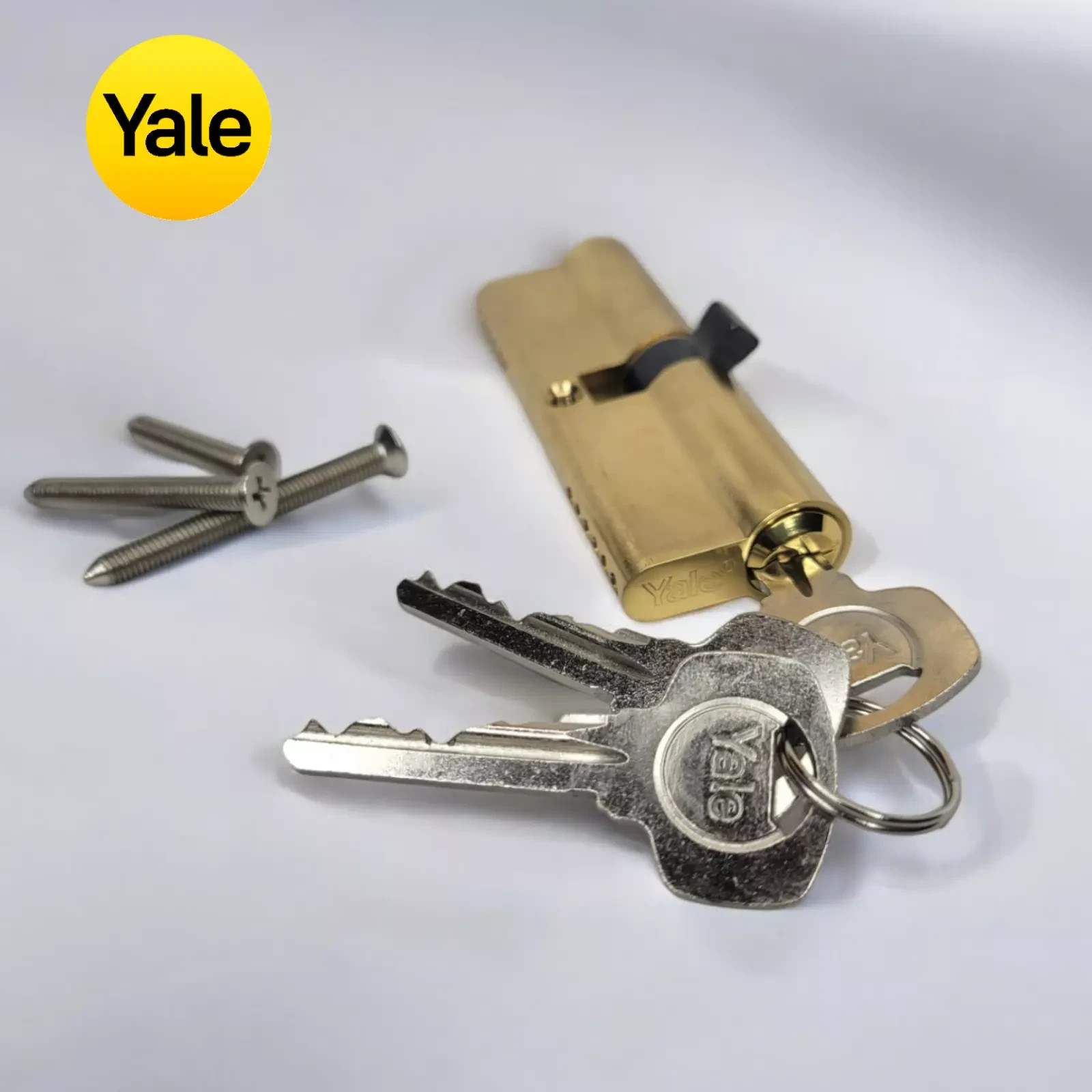 Yale 6-Pin Double Euro Profile Cylinder Door Lock Brass 45/45 90mm 3 Keys