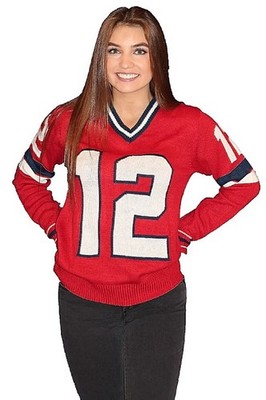 Tom Brady Red Tribute Unisex V Neck Sweater WOMENS SIZE 16  New With Tags
