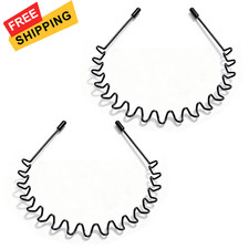 Asltw 2 PCS Metal Hair Band for Men Headband Women 1 Count Pack of 1 , Black