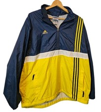 Adidas 90’s Vintage Men’s Yellow And Navy Jacket XLT. Streetwear Windbreaker