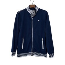 ECKO UNLTD. Navy Blue White Trim Full Zip Track Jacket Hip Hop Y2K XL "FLAW"