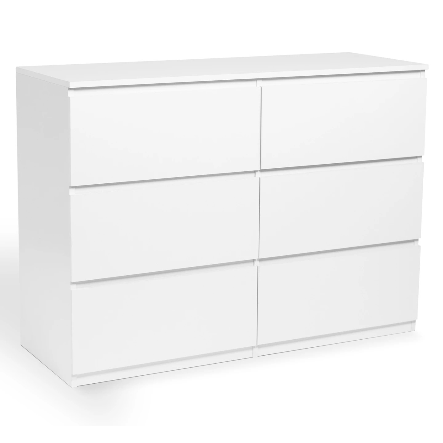 Commode 6 tiroirs TOMI en bois blanc idéale pour une chambre d'enfant ordonnée