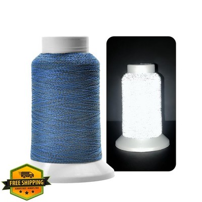 Reflective Embroidery Machine Thread 1000M Spool, Blue Reflective Thread