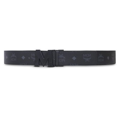 MCM Claus Reversible Belt - Black, Matte Black Buckle  display picture 1