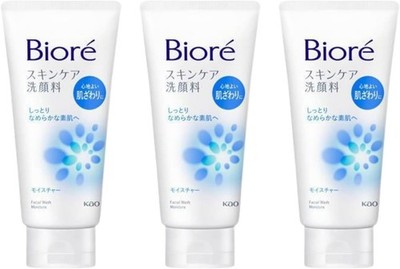Kao Biore Skin Care Facial Wash Cleanser Moisture type 130g 3er Set aus JAPAN