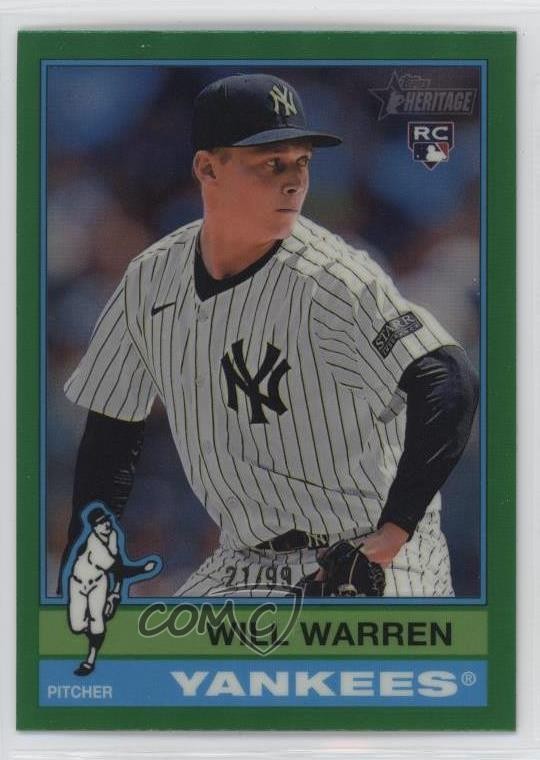 2025 Topps Heritage Chrome Green Border 21/99 Will Warren #281 4k8