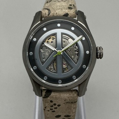 ＬＵＣＫＹ Lucky Brand Womens Watch 31mm Gray Peace Dial Skeleton Floral