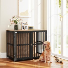 Dog Crate Furniture, 100cm Dog Cage with Anti-Chew Resistant Mesh for Large Dogs