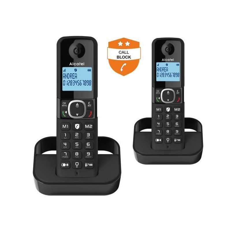 Téléphone sans fil Alcatel F860 Duo anti-démarchage à double combiné