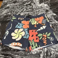 Roark Shorey 16  Shell Cove Elastic Waist Trunks Dark Navy Mens L NWT RB457 66