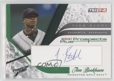 2008 Prospects Plus Farm Hands Authentic Green 36/50 Tim Beckham #FH-TB Auto f6p