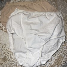2 BALI Women's Full-Cut Cotton Brief Underwear Panties 2324 High Waist Granny M