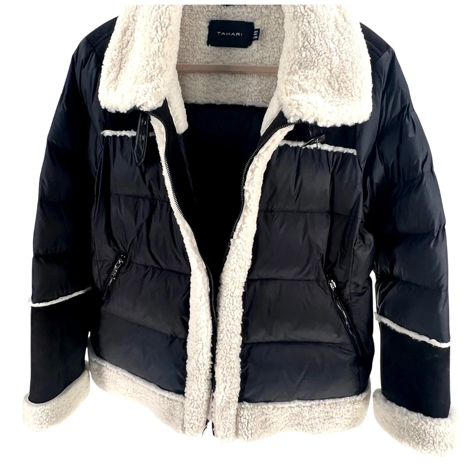 Chaqueta acolchada Tahari Selena con ribete de piel sintética NUEVA TALLA XXL Foto 2 de 4