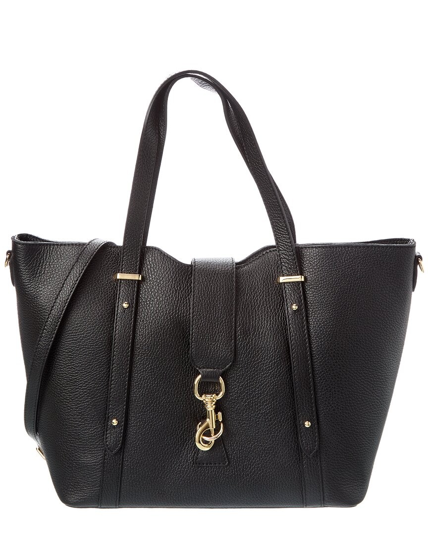 Italian Leather Top Handle Bag Women's Black