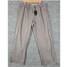 Elie Tahari Slate Grey Wide Leg Drawstring Pants Women's Size Large MSRP 78