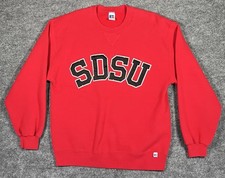 Vintage Russell Athletic SDSU Sweatshirt USA Made Red Large Pullover