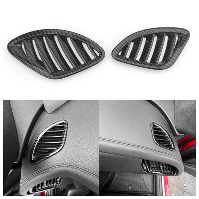 For Kia Stinger 2018-2023 Carbon Fiber ABS Left Right Air Vent Outlet Cover Trim
