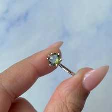 Authentic Round Moldavite Rings Handmade 925 ...