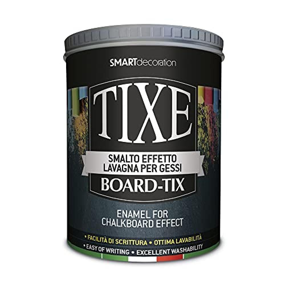 (TG. 1 Litro) TIXE BOARD-TIX SMALTO EFFETTO LAVAGNA PER GESSI, NERO, 1 Litro - N