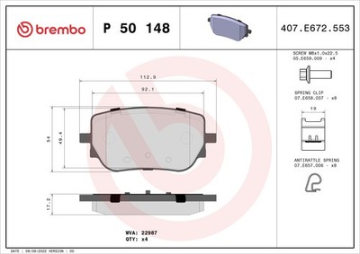 Brembo P 50 148 brake pad set, disc brake for Mercedes-Benz