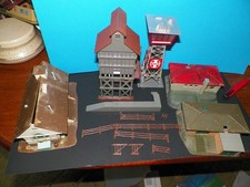 Vintage Ho Scale Parts Restore Repair Grain Tower Yard Light Buildings Etc Lot B