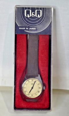 Q & Q MEC JAPAN WATCH CA 1950S MANUAL WIND ROMAN NUMERAL & CASE