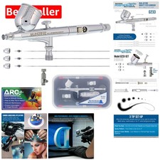 G233 Airbrush Kit - Ideal for Art, Cakes, Tattoos  More - Silver Finish