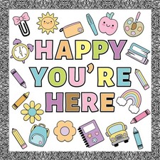 63 Pcs Welcome Back to School Composition Bulletin Board Set, You're Here
