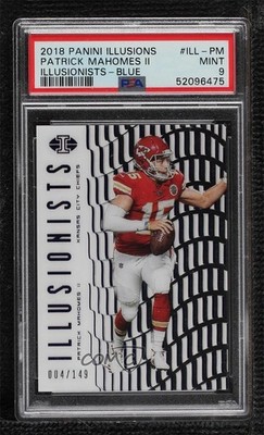 2018 Panini Illusions Illusionists Blue 4/149 Patrick Mahomes II PSA 9 MINT 1gt