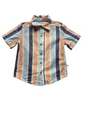 Tommy Bahama Kids Striped Short Sleeve Button Down Shirt In Soft Cotton 9101