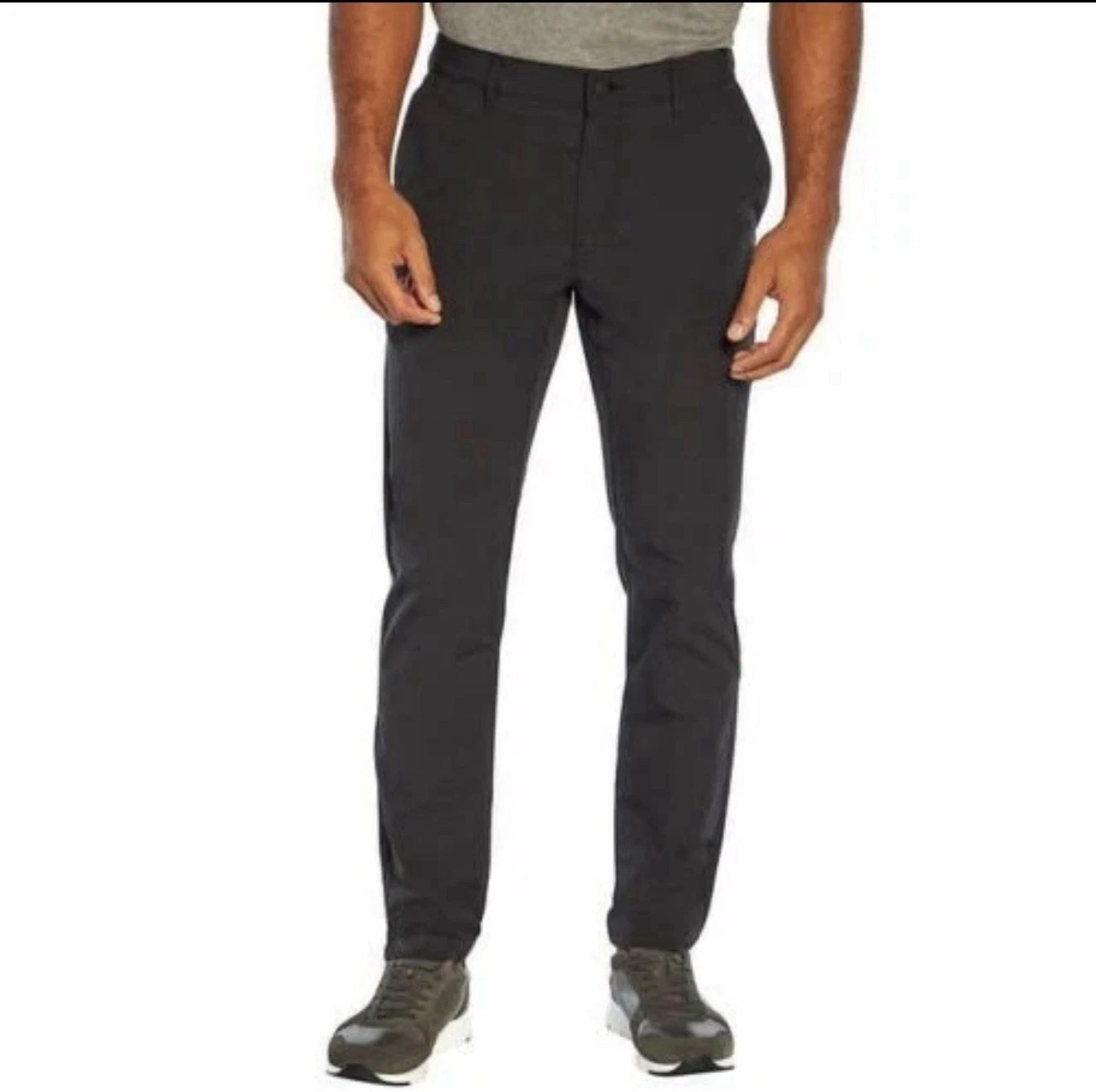 BANANA REPUBLIC MEN'S LIGHTWEIGHT FLAT FRONT PANTS (CAVIAR BLACK, 38x32) NWT