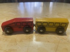 Vintage Wooden Train Car Lot Of 2 Magnetic IKEA Train Cars