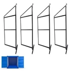 4pcs Black Steel Cargo Shipping Container Shelving Shelf Bracket Powder Coated