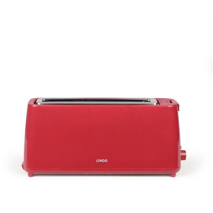 Grille-pain fente longue LIVOO rouge 900W grille pain pour baguette et pain de mie