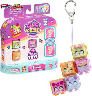 5-Pack Collectible Keyboard Key Fidget Toy Click & Clack Character Keychain Set