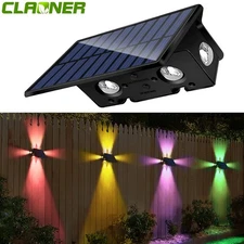 1Pack 6LED Solar Wall Light Outdoor Garden Yard Deck Pathway Fence Decor Lamp US