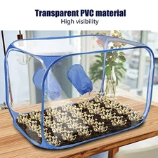 Mushroom Grow Tent Still Air Box Portable Foldable PVC 2Arm Ports Mushroom Grow