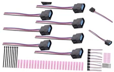 Set of 8 Ignition Coil Pack Connector Wire Harness Plug Adapter w/Tie and