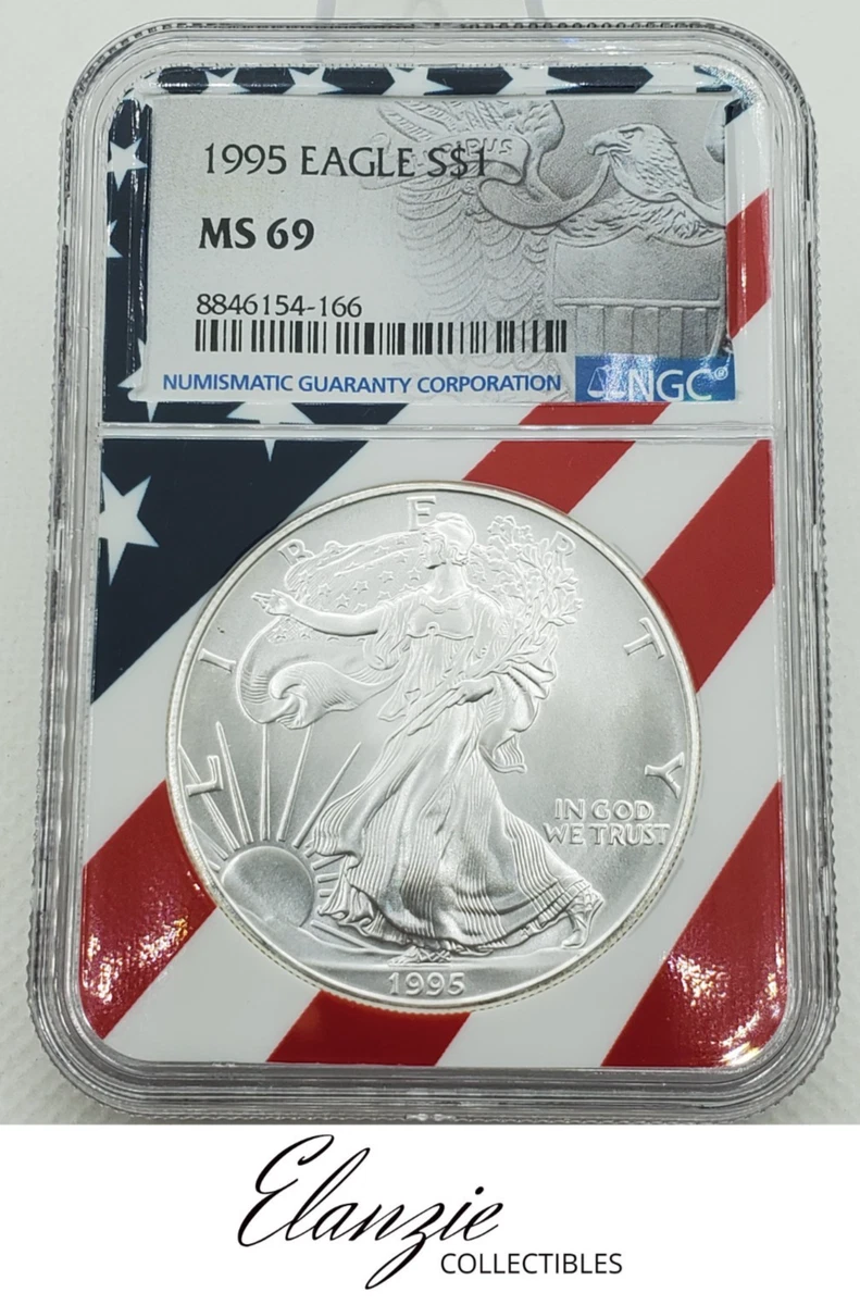 25+ American Eagle MS 69 Graded 1995 Silver Bullion Coins for sale