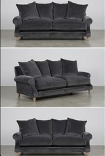 Loaf  Crumpet Medium Sofa In Coal Shuttle clever Velvet New