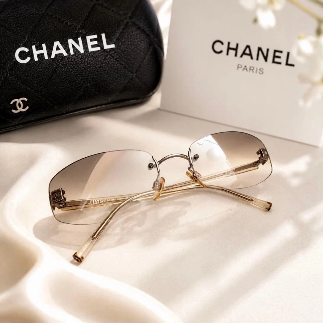 CHANEL Rimless Plastic Frame Sunglasses for Women for sale | eBay