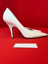 $400 US 9 EU 40 🇮🇹 Italy Patrizia Pepe White Bridal Leather Heel 4.5” Pumps