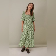 Faithfull The Brand La Galet Paisley Print Midi Dress Women's S Modest Feminine