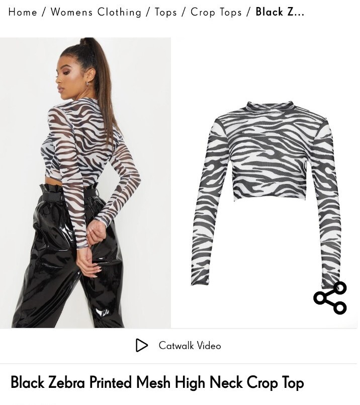 zebra print mesh top