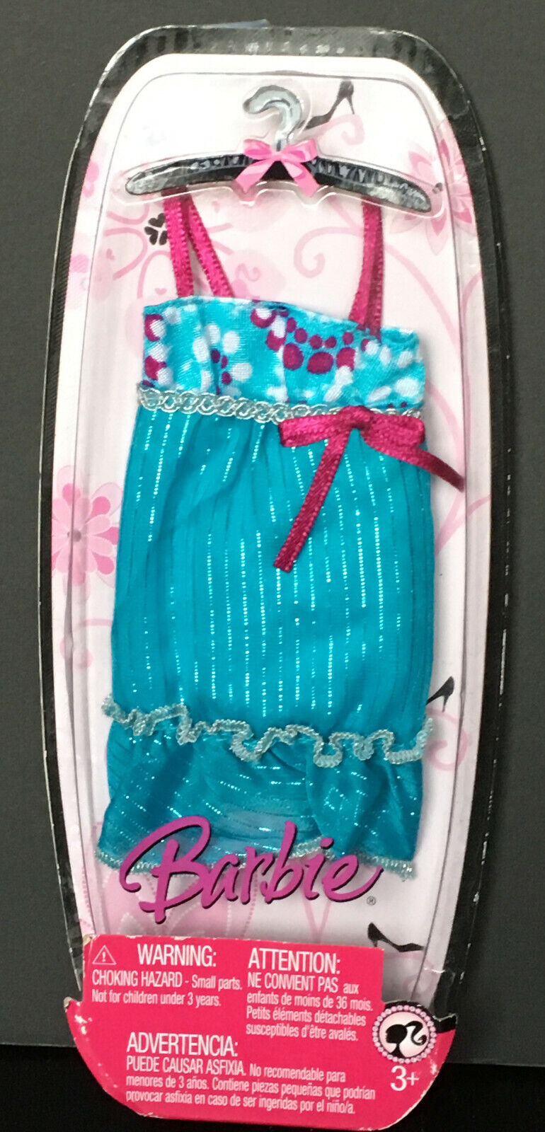 2008 Mattel Barbie Fashion Fever Blue Baby Doll Dress In Original Package