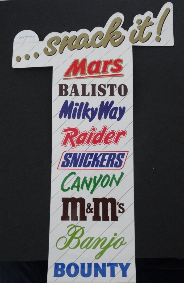 Promotional Stickers Mars Raider Banjo Candy BAR Snack It! Kiosk