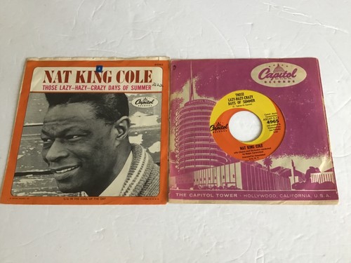 AS284 POP 45RPM w/PicSlv Nat King Cole Lazy Hazy Crazy Days Of Summer