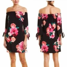 Eliza J Floral Print Off Shoulder Shift Dress Size 12 Spring Summer Nordstrom