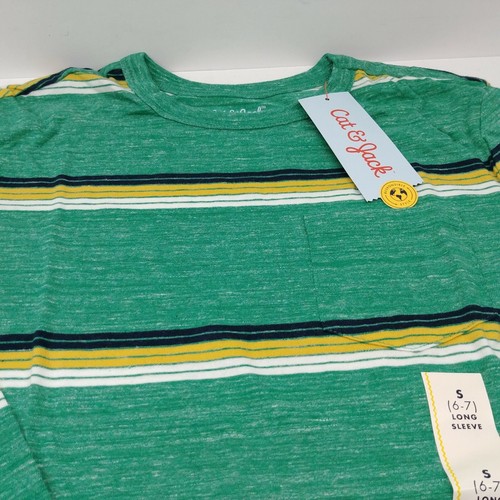 Cat & Jack Green Casual Dress Long Sleeve Shirt Green/Yellow Boys Size S 6-7 - Picture 3 of 7